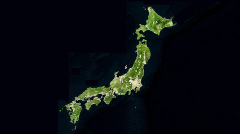An aerial map of Japan showing the famous Teatopia Uji tea production area in Wazuka, Kyoto where Ghost Matcha is produced by our expert tea growers